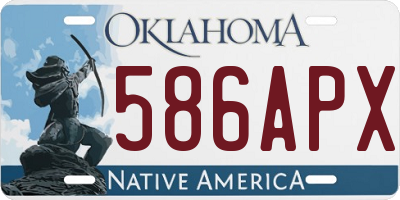 OK license plate 586APX