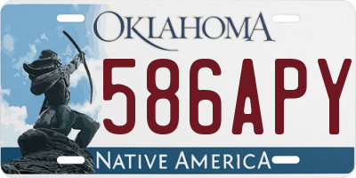 OK license plate 586APY