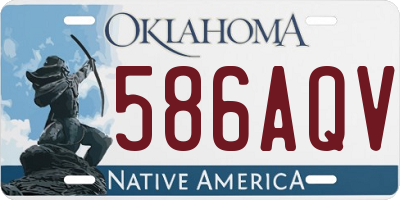 OK license plate 586AQV