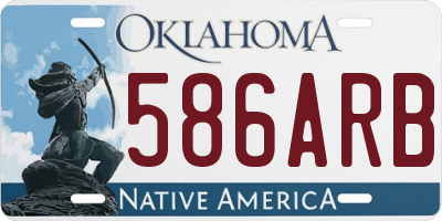 OK license plate 586ARB