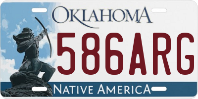 OK license plate 586ARG