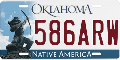 OK license plate 586ARW