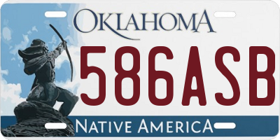 OK license plate 586ASB