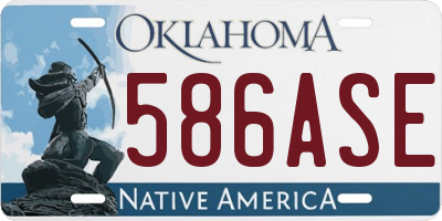 OK license plate 586ASE