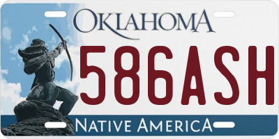 OK license plate 586ASH