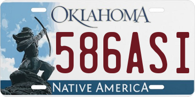 OK license plate 586ASI