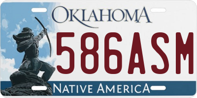 OK license plate 586ASM