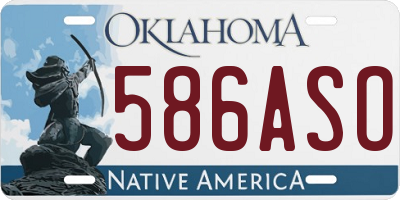 OK license plate 586ASO
