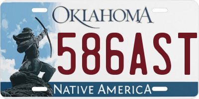 OK license plate 586AST