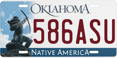 OK license plate 586ASU