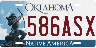 OK license plate 586ASX