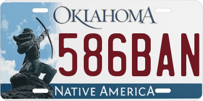 OK license plate 586BAN