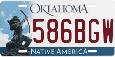 OK license plate 586BGW