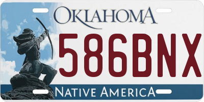 OK license plate 586BNX