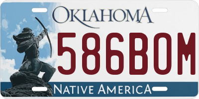 OK license plate 586BOM