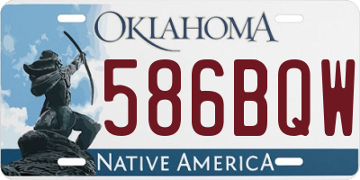 OK license plate 586BQW