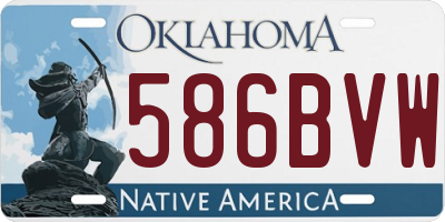 OK license plate 586BVW