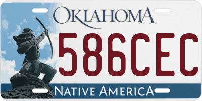 OK license plate 586CEC