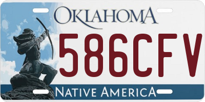 OK license plate 586CFV