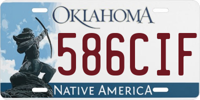 OK license plate 586CIF