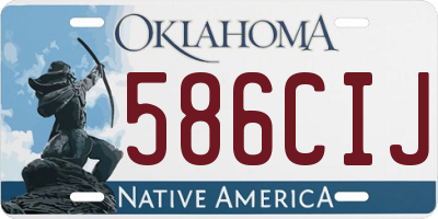 OK license plate 586CIJ