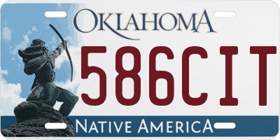 OK license plate 586CIT