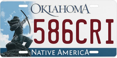 OK license plate 586CRI