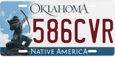 OK license plate 586CVR