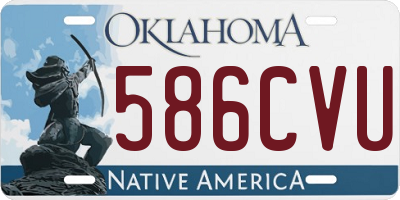OK license plate 586CVU
