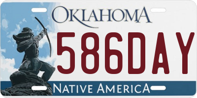 OK license plate 586DAY