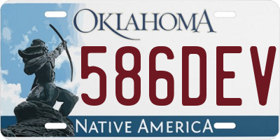 OK license plate 586DEV