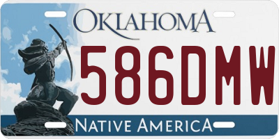 OK license plate 586DMW