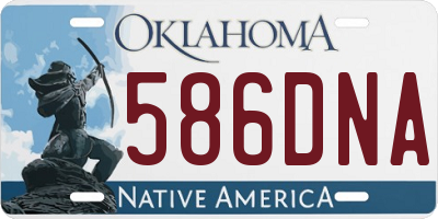 OK license plate 586DNA