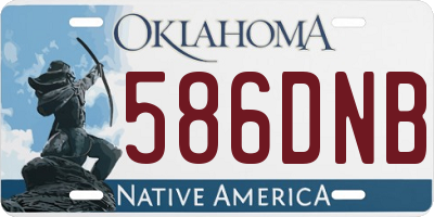 OK license plate 586DNB