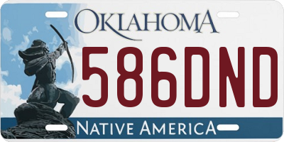 OK license plate 586DND