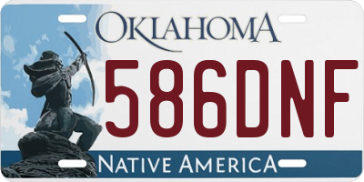 OK license plate 586DNF