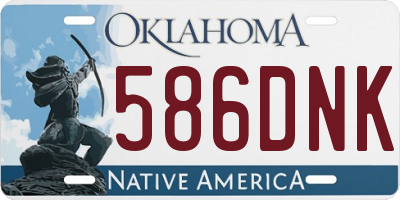 OK license plate 586DNK