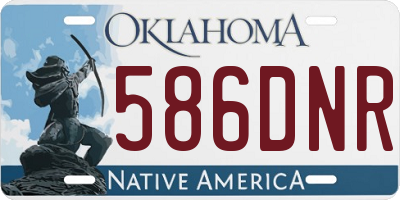 OK license plate 586DNR