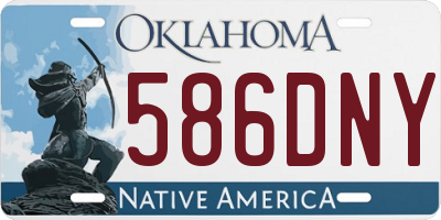 OK license plate 586DNY