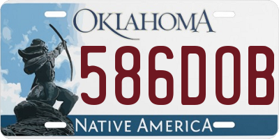 OK license plate 586DOB
