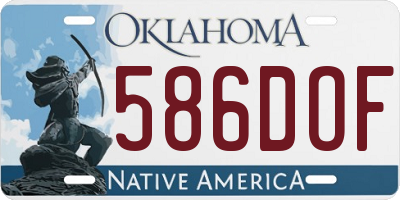 OK license plate 586DOF