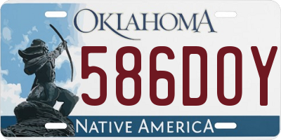 OK license plate 586DOY