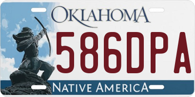 OK license plate 586DPA