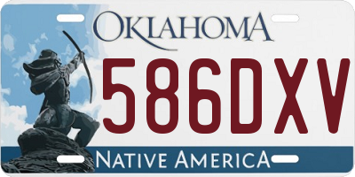 OK license plate 586DXV