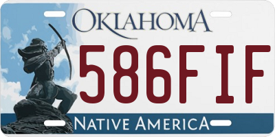OK license plate 586FIF