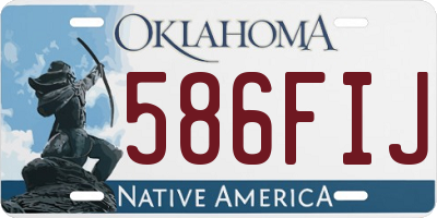 OK license plate 586FIJ