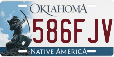 OK license plate 586FJV