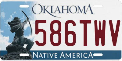 OK license plate 586TWV
