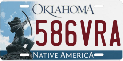 OK license plate 586VRA
