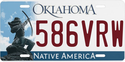 OK license plate 586VRW